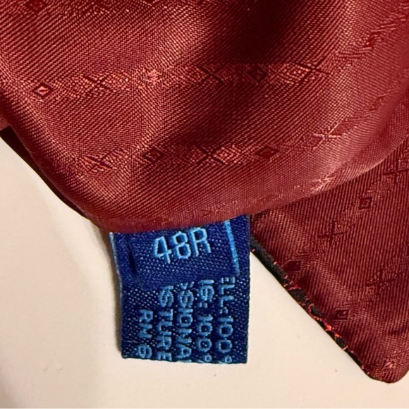 Blu Martini Mens Elegant Red and Black Brocade Vest Size 48R Button Down - Picture 7 of 14